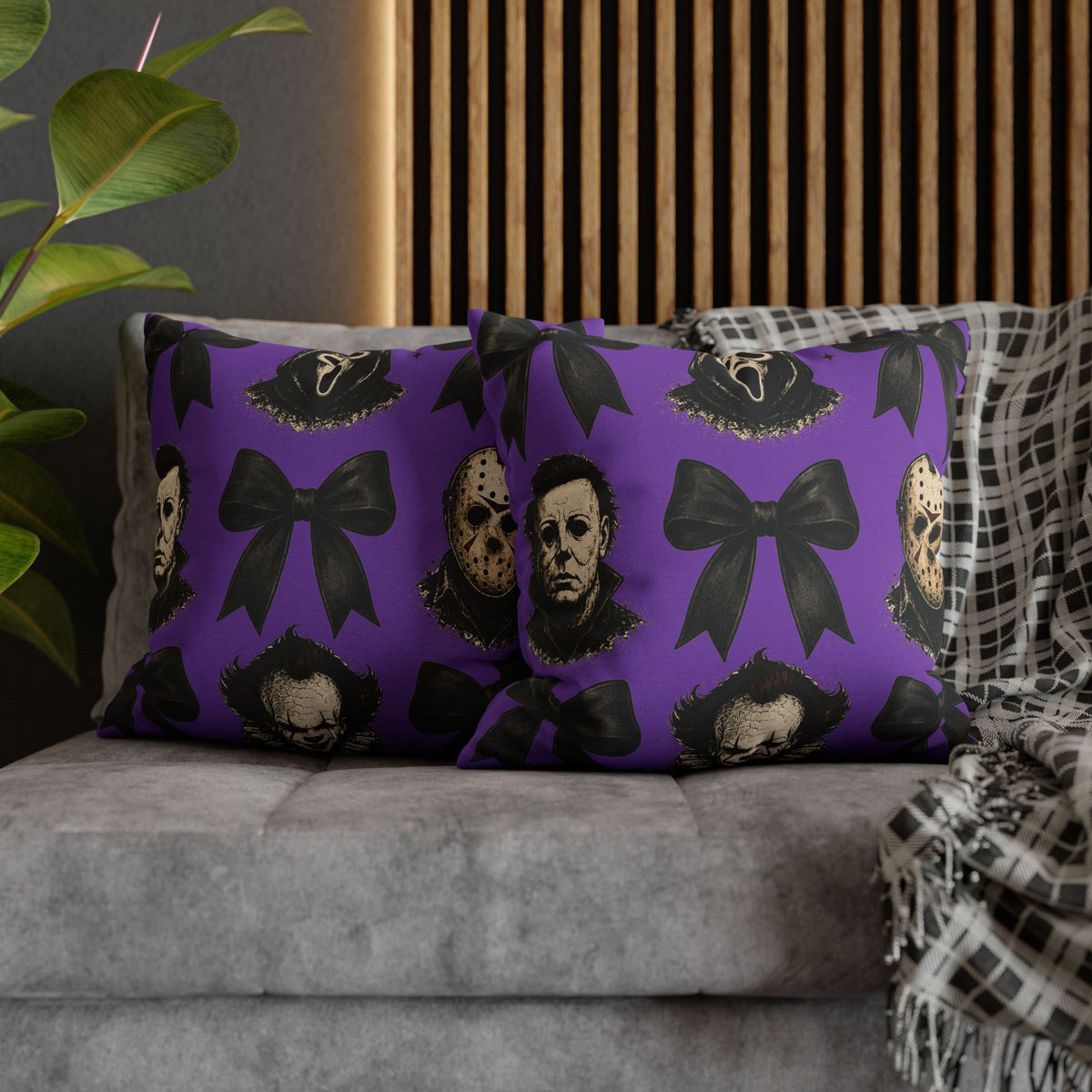 Horror Icons Pattern Pillowcase – Michael Myers, Jason, Pennywise & Scream
