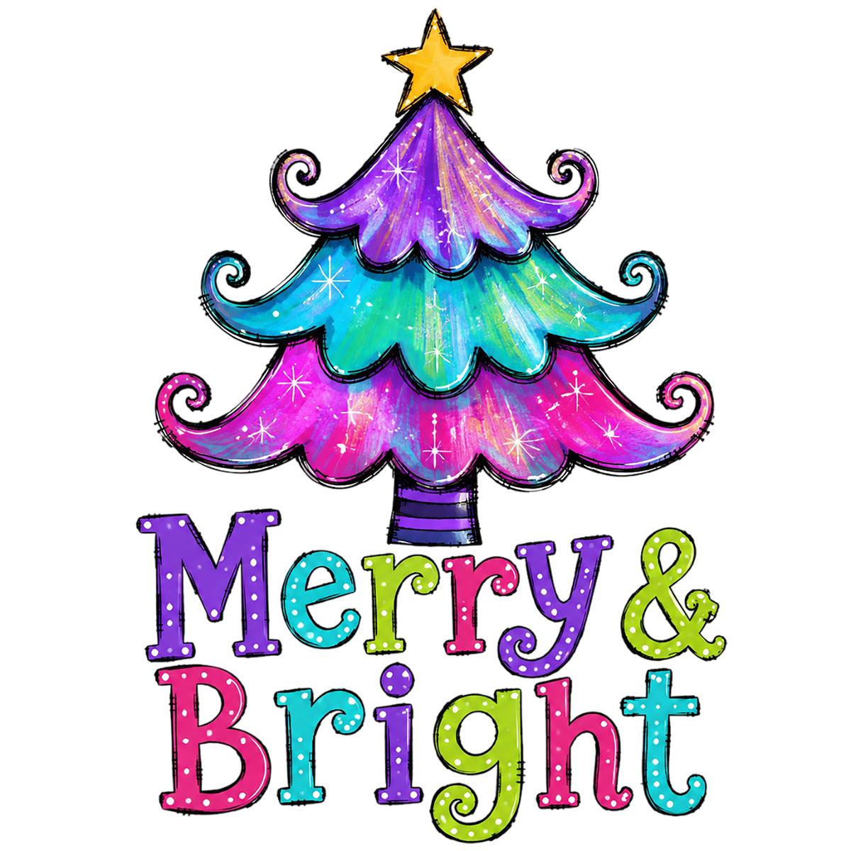 Merry & Bright Sherpa Blanket — Colorful Christmas Tree Holiday Throw