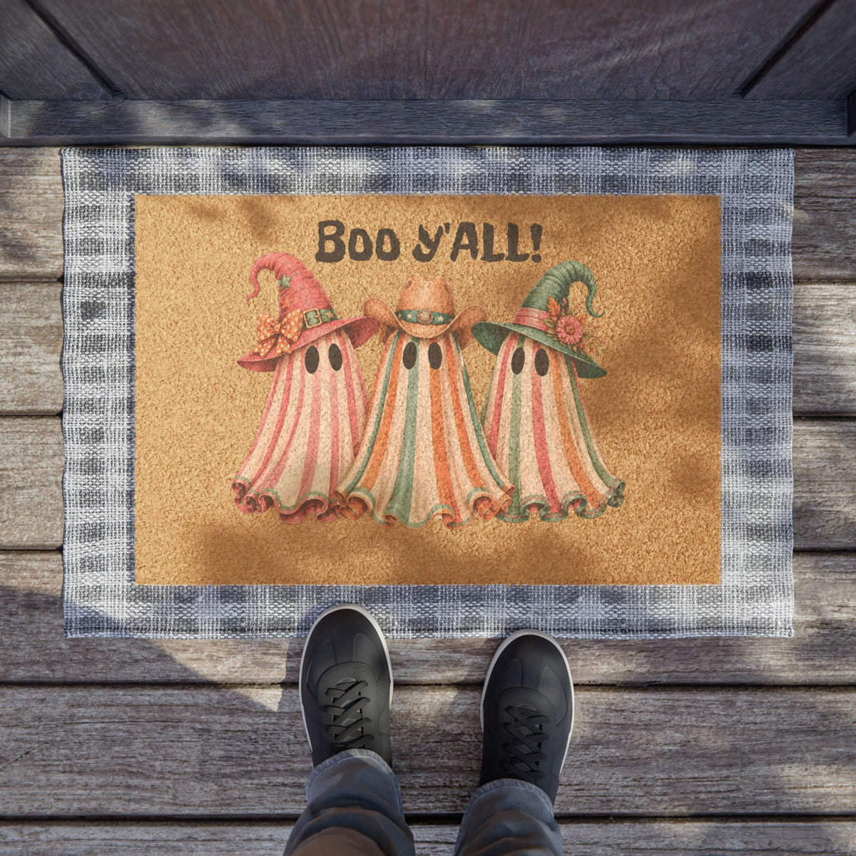 Boo Y'all! Halloween Ghosts Doormat