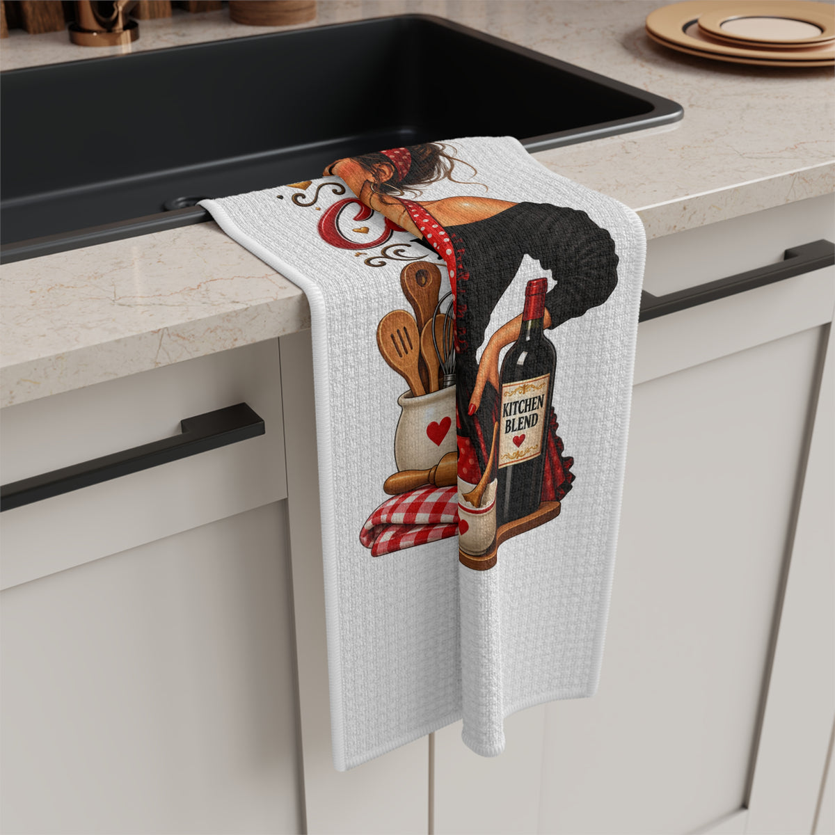 Wine First Cooking Later Microfiber kitchen Towel