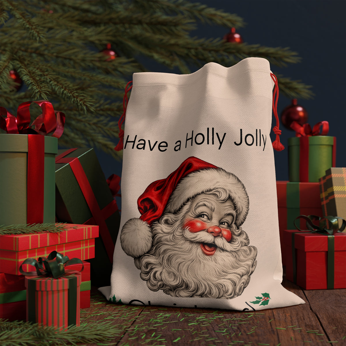 Have a Holly Jolly Christmas Santa Gift Bag