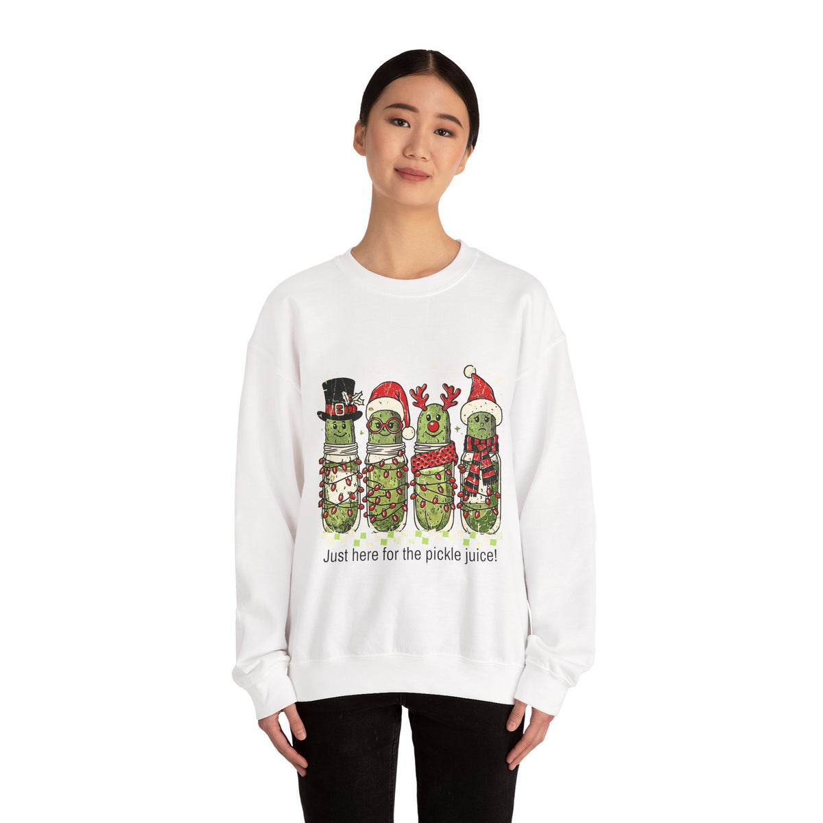 Just Here for the Pickle Juice Christmas Sweatshirt