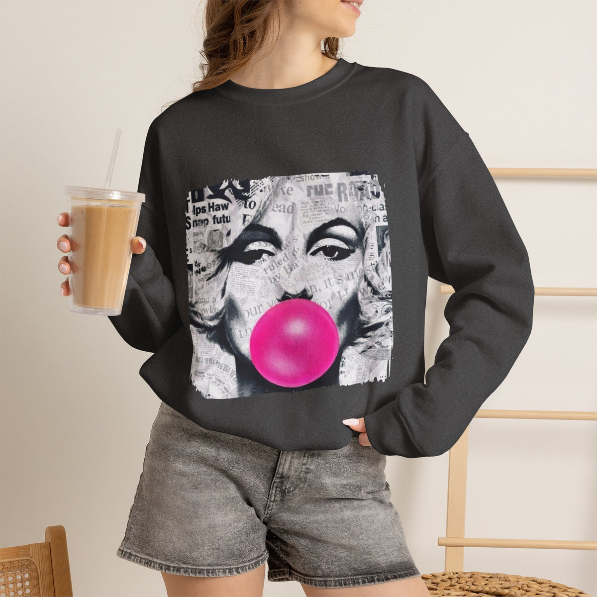 Marilyn Bubble Pop Art Crewneck