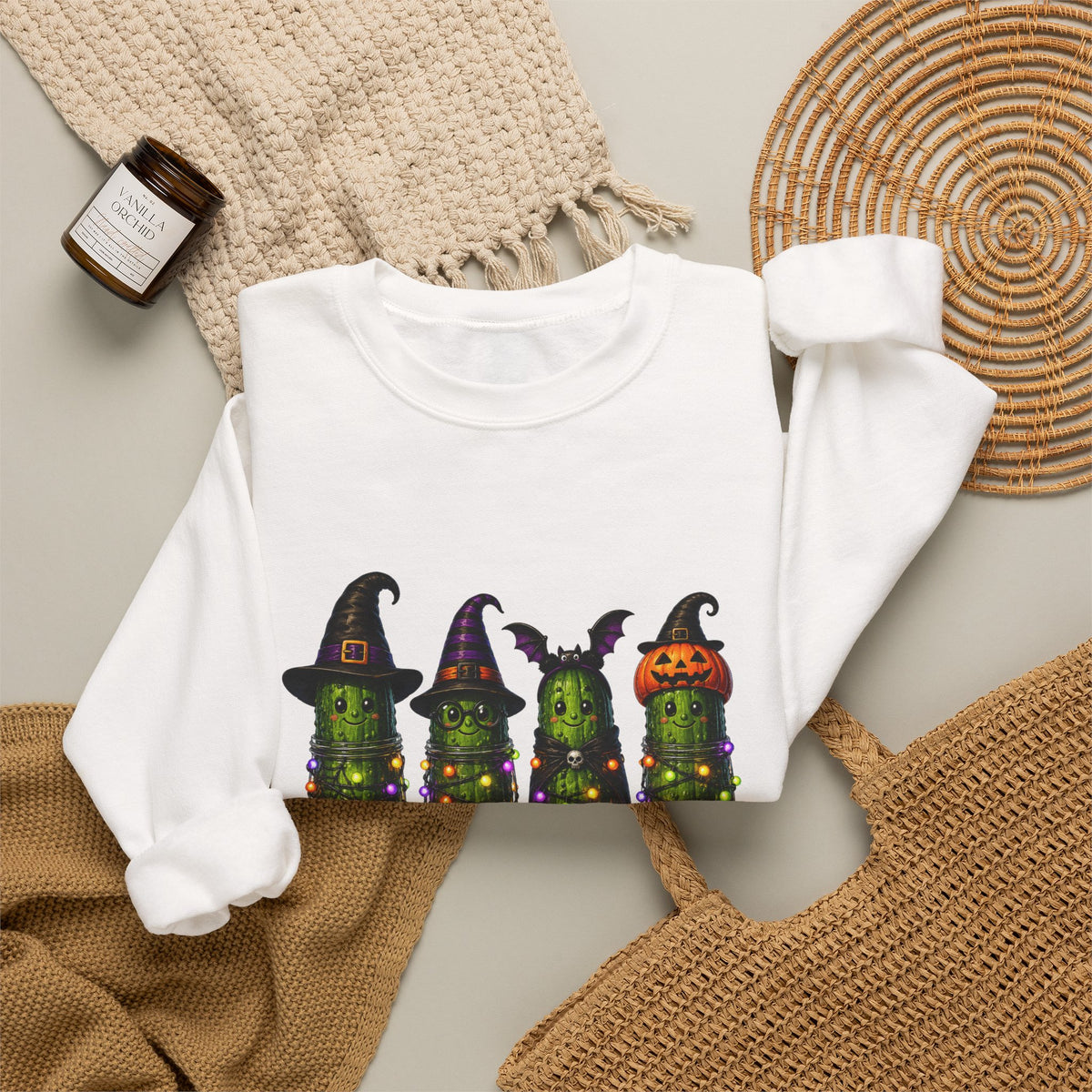 Halloween Pickle Sweatshirt — "Just Here for the Pickle Juice"