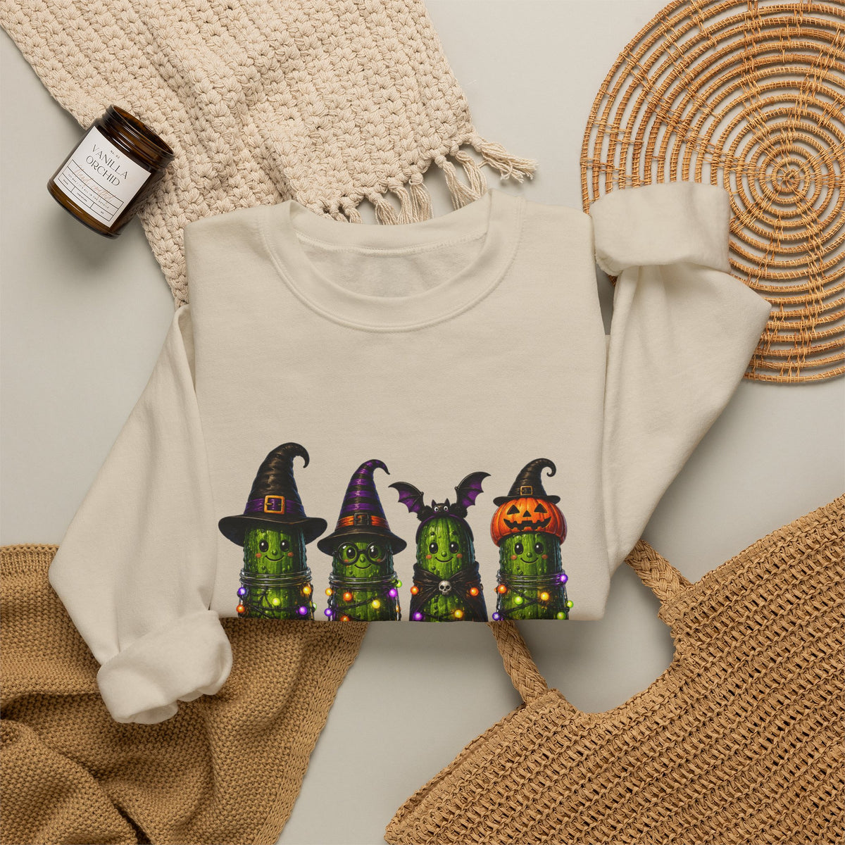 Halloween Pickle Sweatshirt — "Just Here for the Pickle Juice"