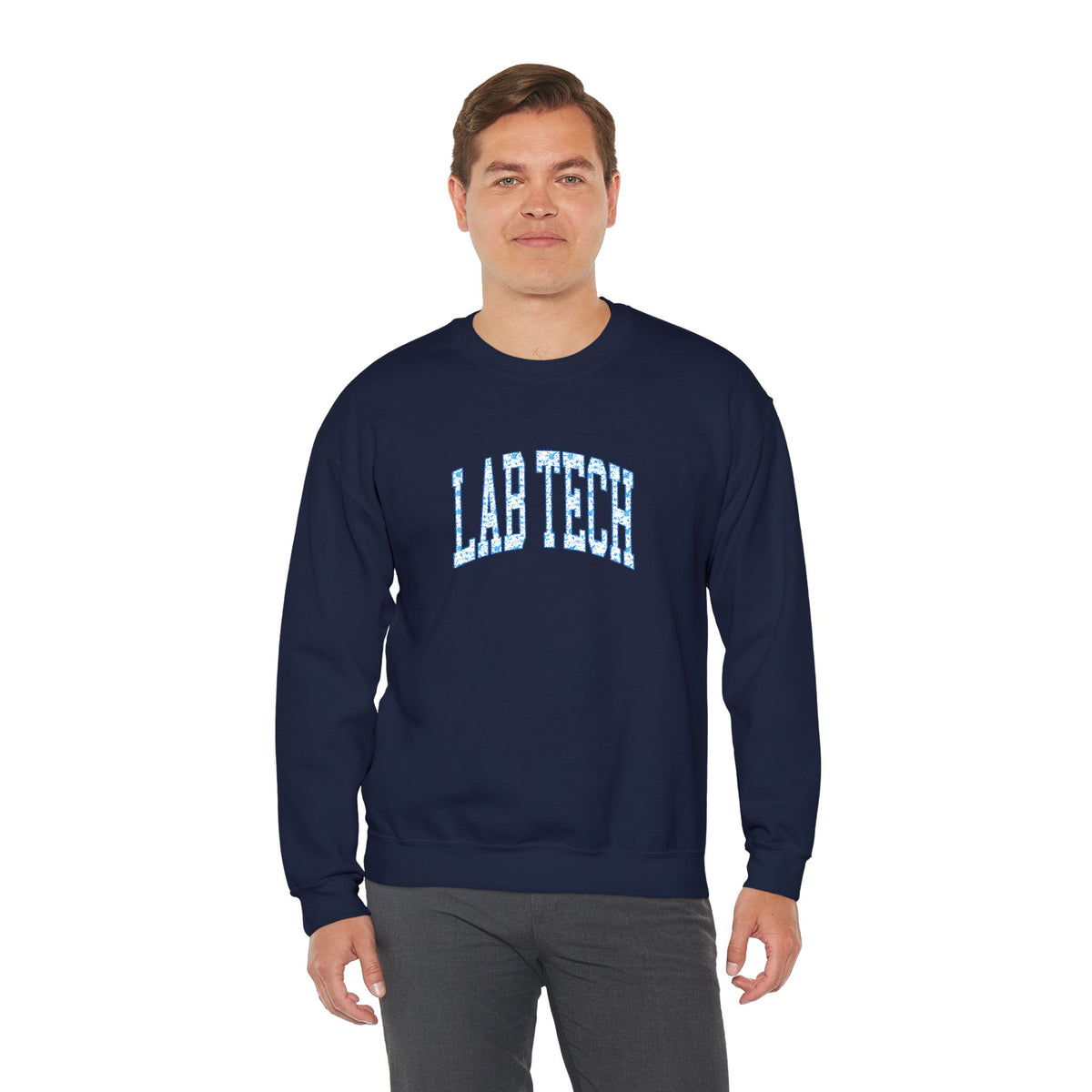 Blue Floral 'Lab Tech' Embroidered Sweatshirt