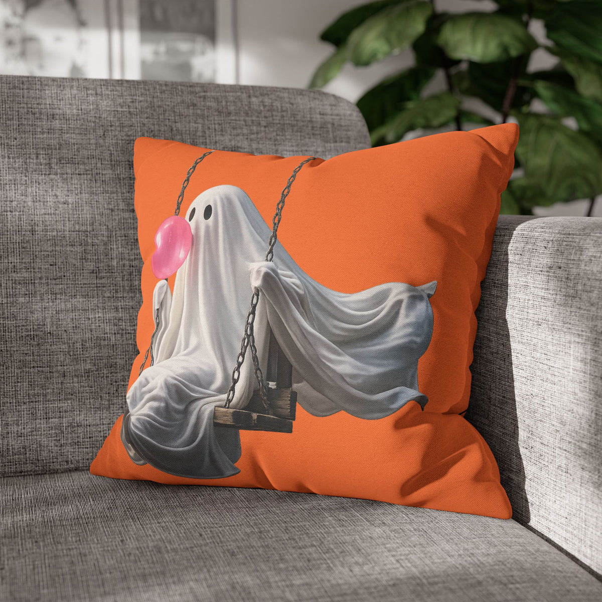 Ghost on a Swing Halloween Pillowcase