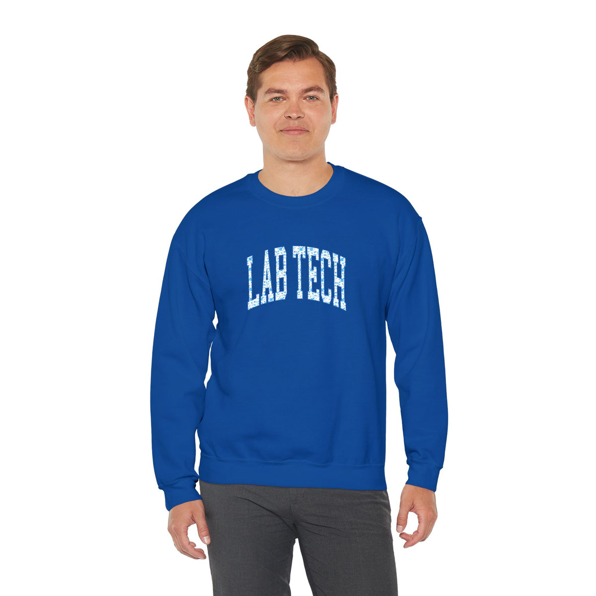 Blue Floral 'Lab Tech' Embroidered Sweatshirt