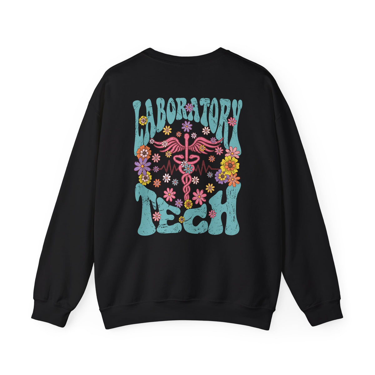 Laboratory Tech Floral Sweatshirt- Front & Back