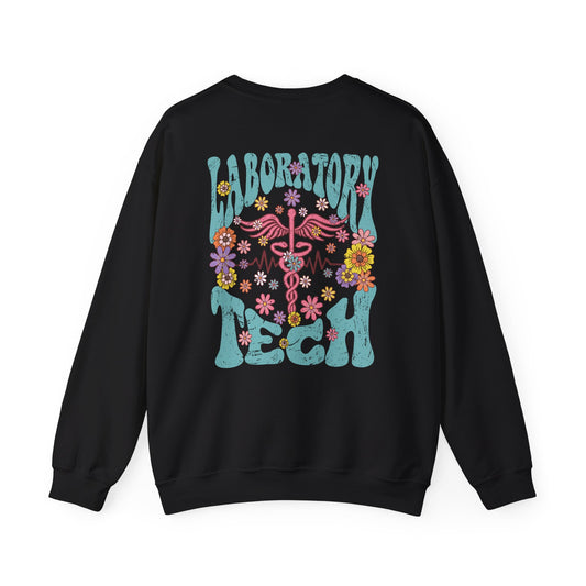 Laboratory Tech Floral Sweatshirt- Front & Back