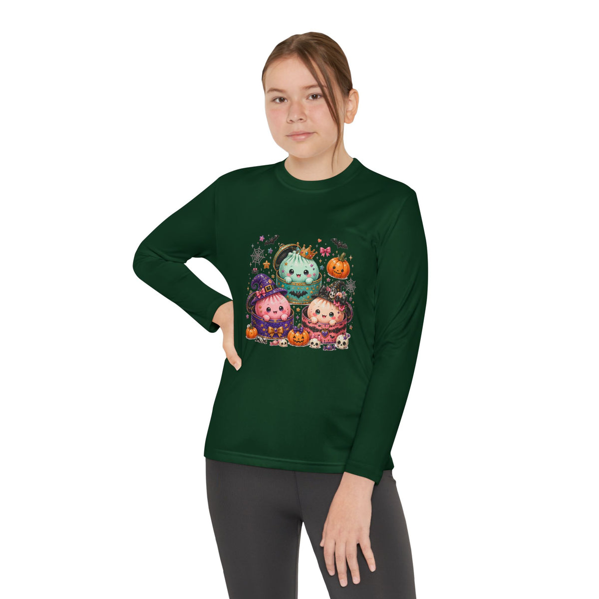 Kids Dumpling Halloween Long Sleeve Tee