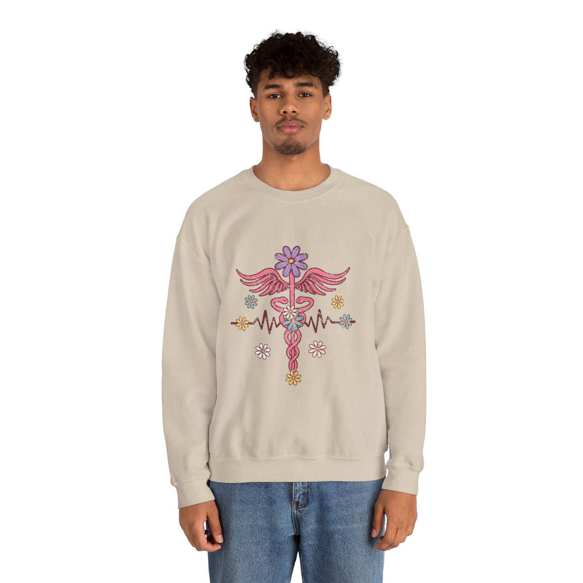 Laboratory Tech Floral Sweatshirt- Front & Back