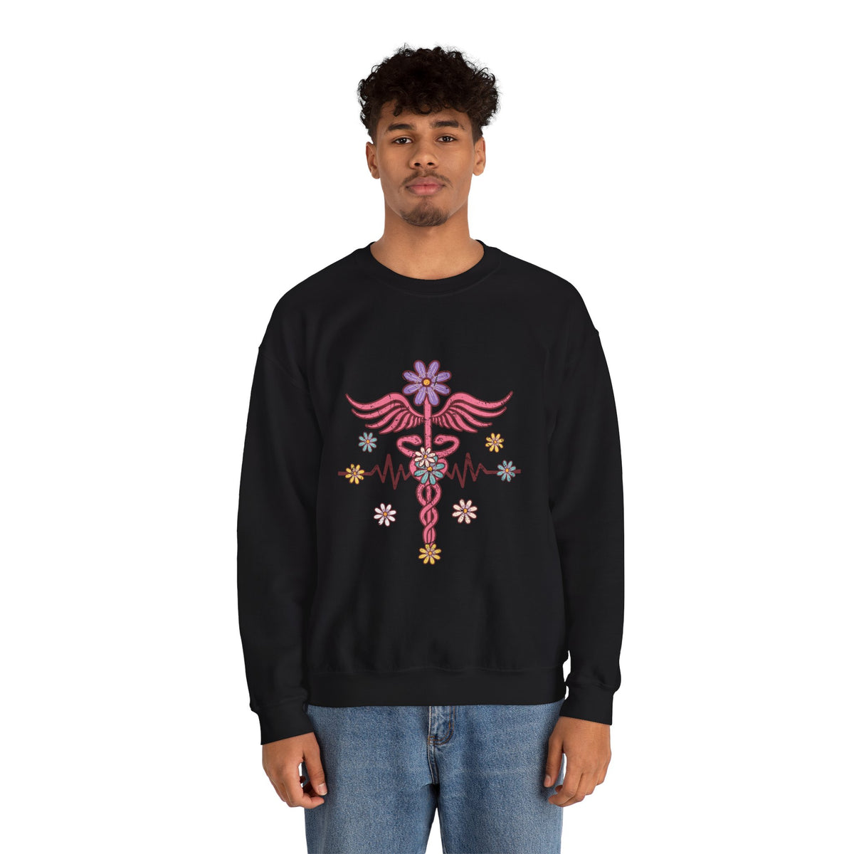 Laboratory Tech Floral Sweatshirt- Front & Back
