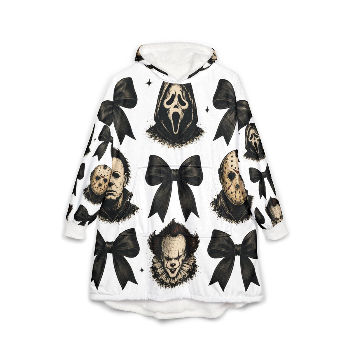 Horror Icon Pattern Hooded Blanket | Michael Myers, Jason, Ghostface, Pennywise