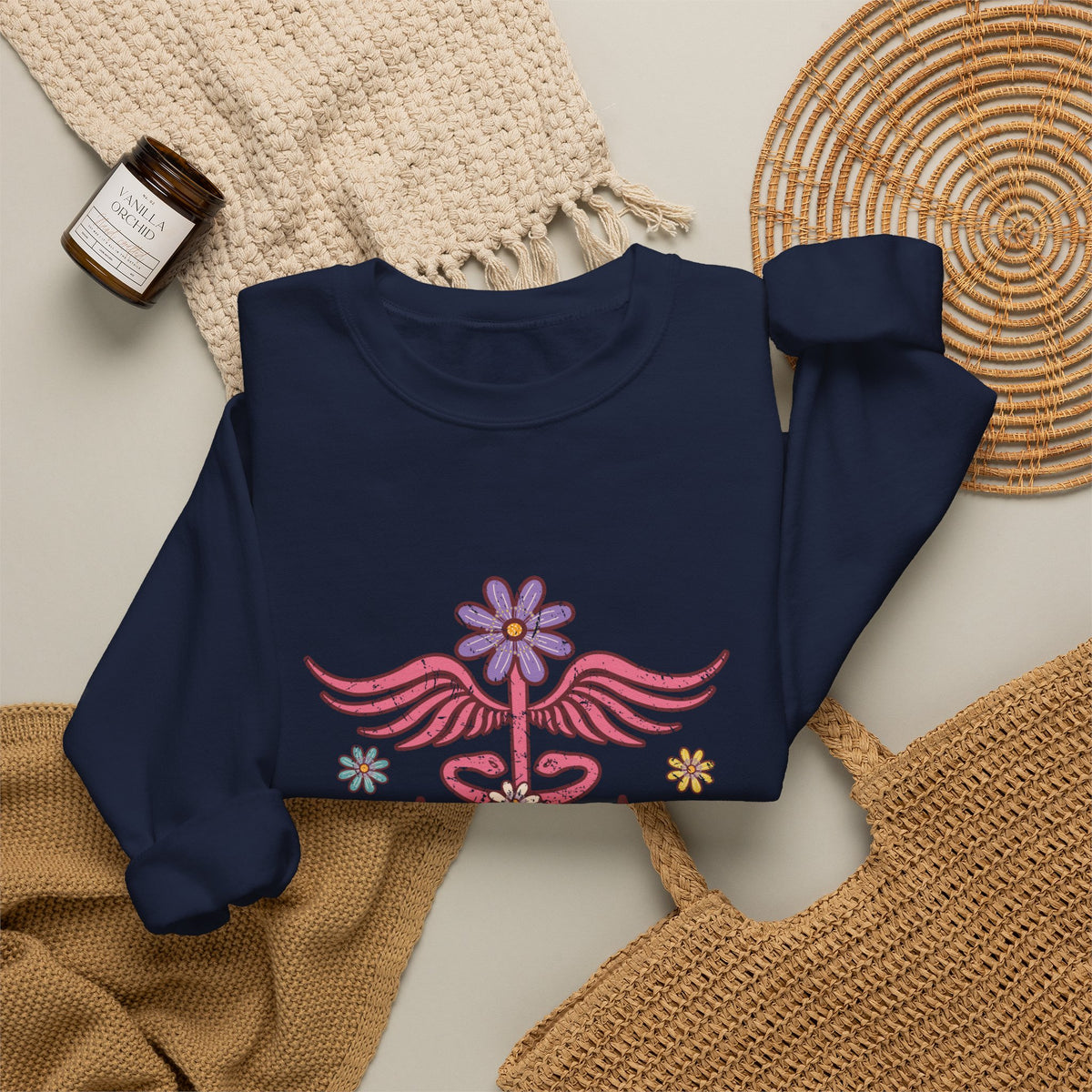 Laboratory Tech Floral Sweatshirt- Front & Back