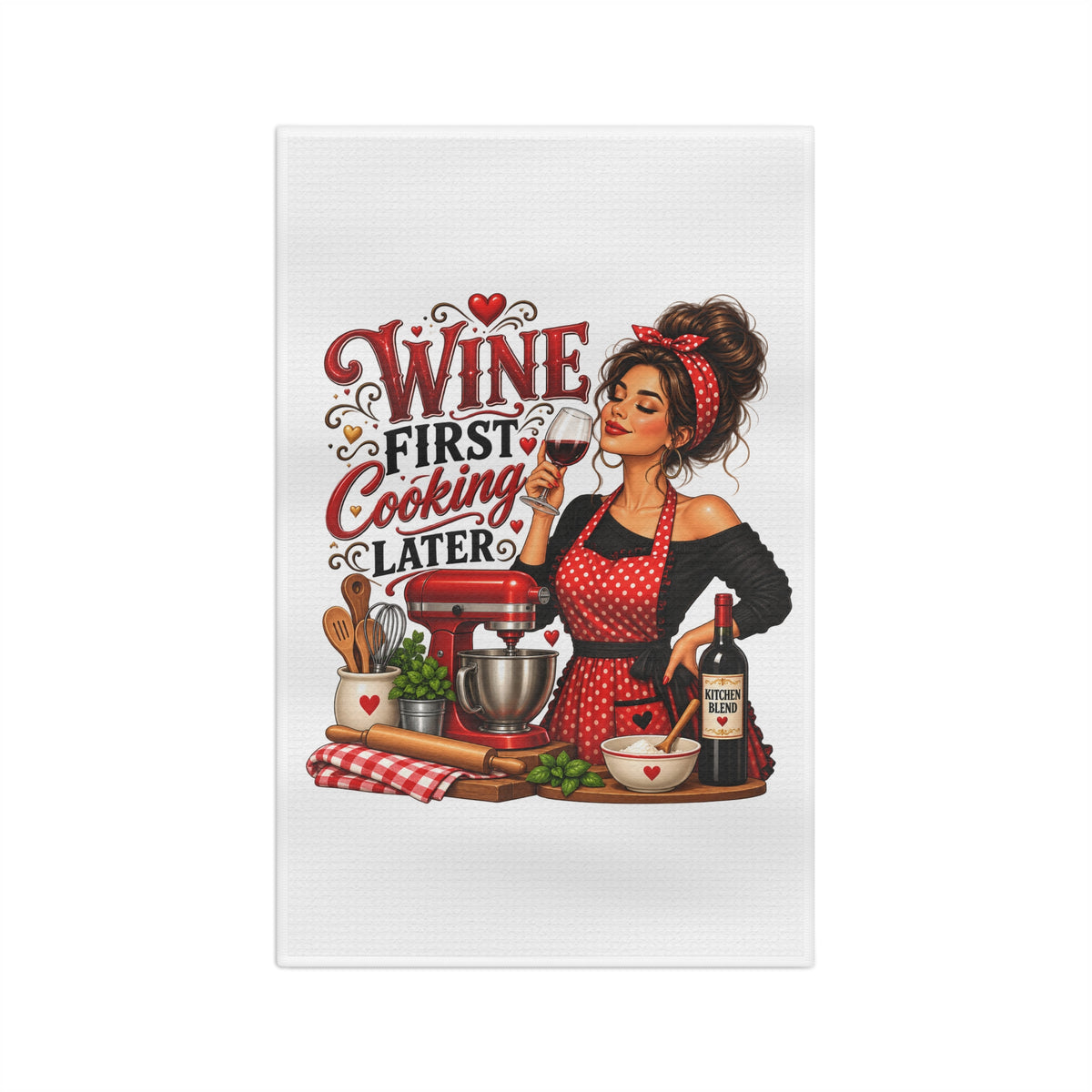 Wine First Cooking Later Microfiber kitchen Towel