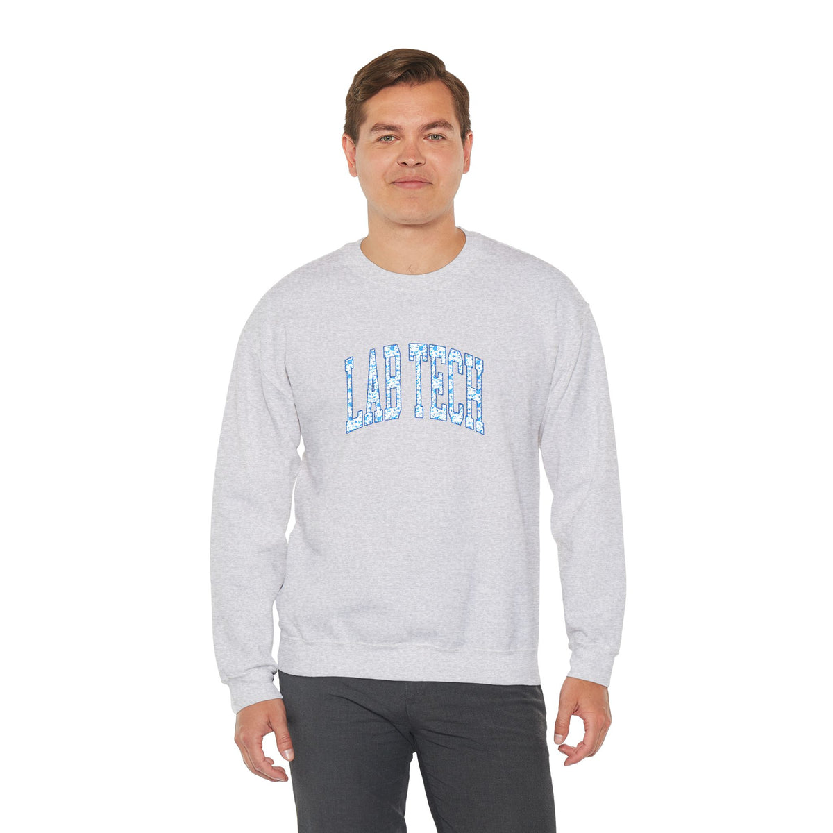 Blue Floral 'Lab Tech' Embroidered Sweatshirt
