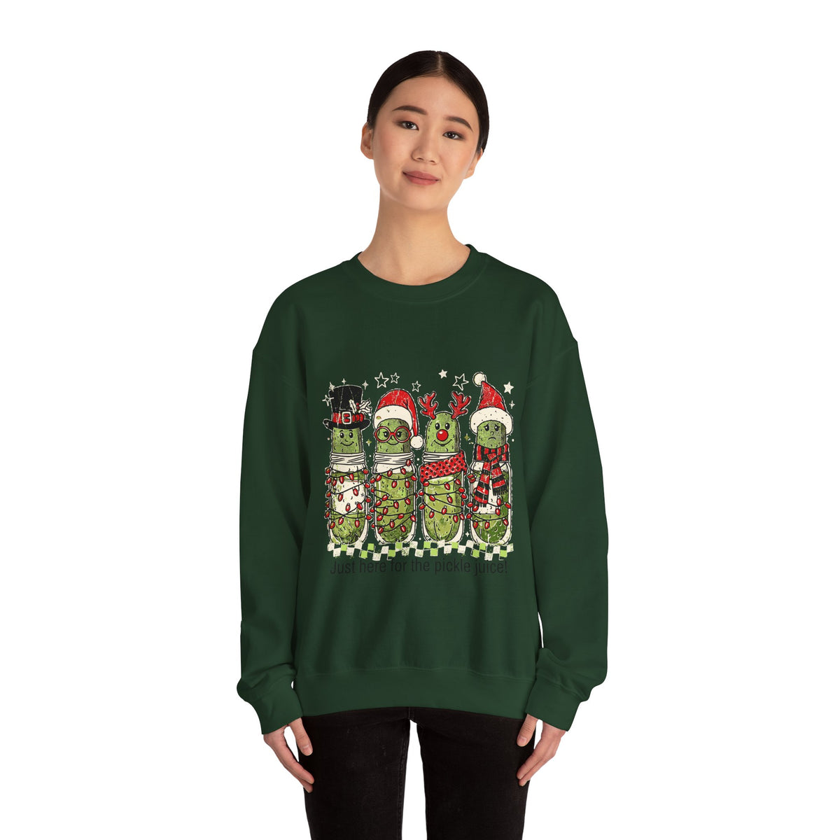 Just Here for the Pickle Juice Christmas Sweatshirt