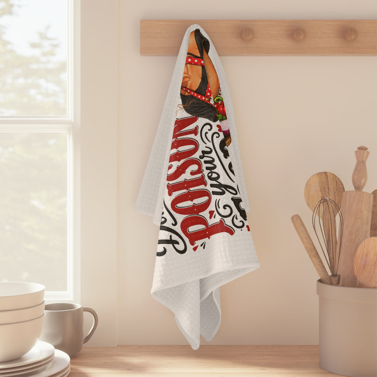 Microfiber Tea Towel – “Don’t Make Me Poison Your Food” Funny Cooking Kitchen Towel