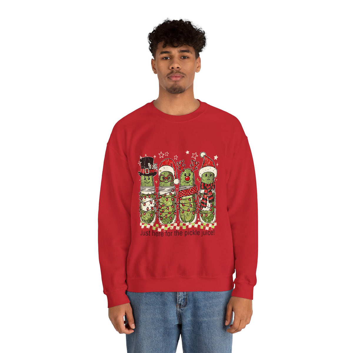 Just Here for the Pickle Juice Christmas Sweatshirt