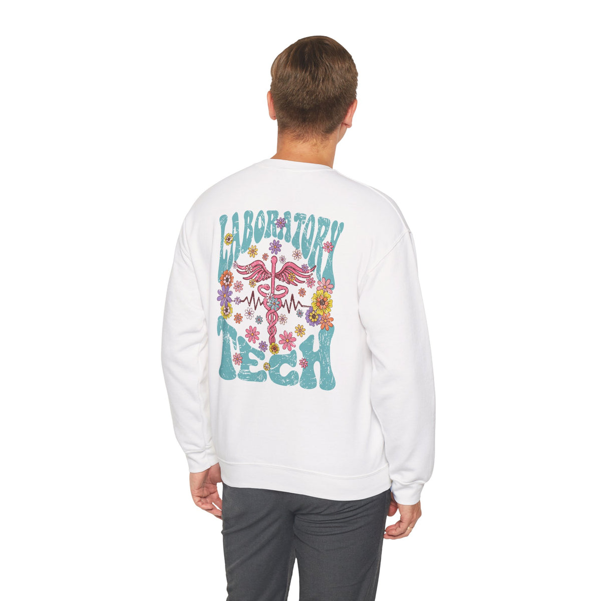 Laboratory Tech Floral Sweatshirt- Front & Back
