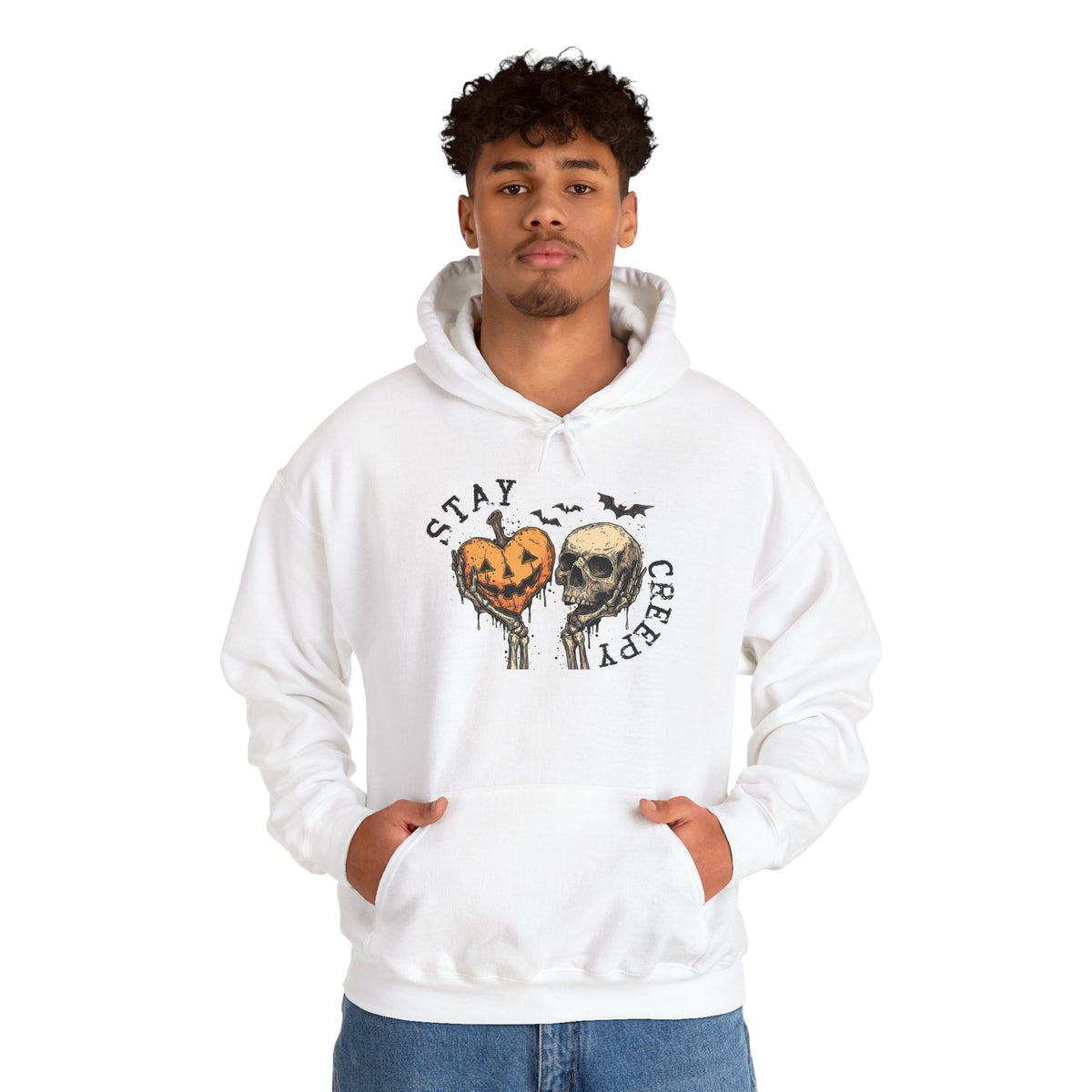 "Stay Creepy" Front + "Spooky Season" Back Halloween Skulls