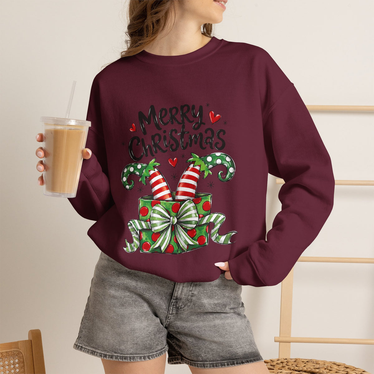 Merry Christmas Elf feet - “Merry Christmas” Gift Box Design