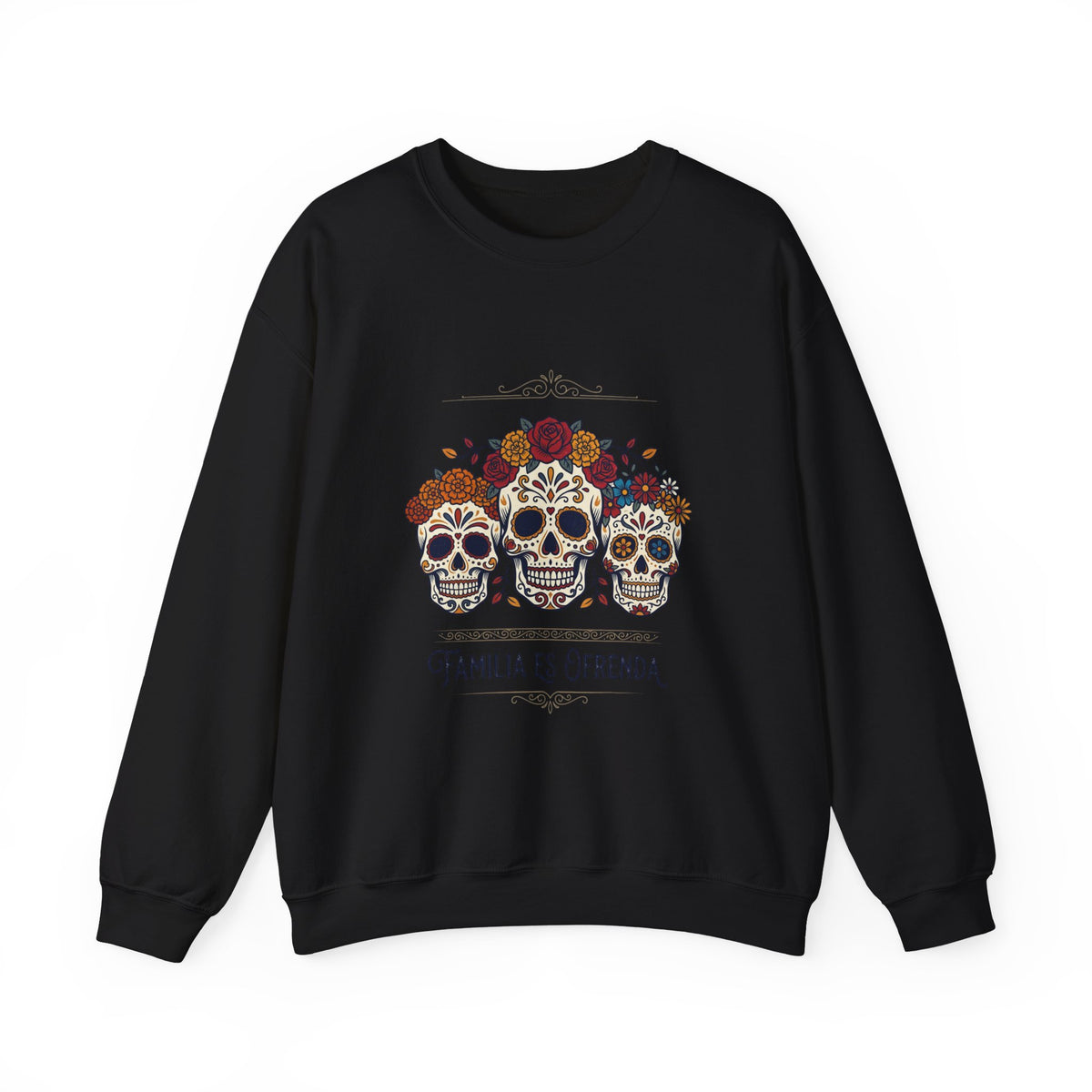 Familia Es Ofrenda Sugar Skulls Sweatshirt | Día de los Muertos crewneck