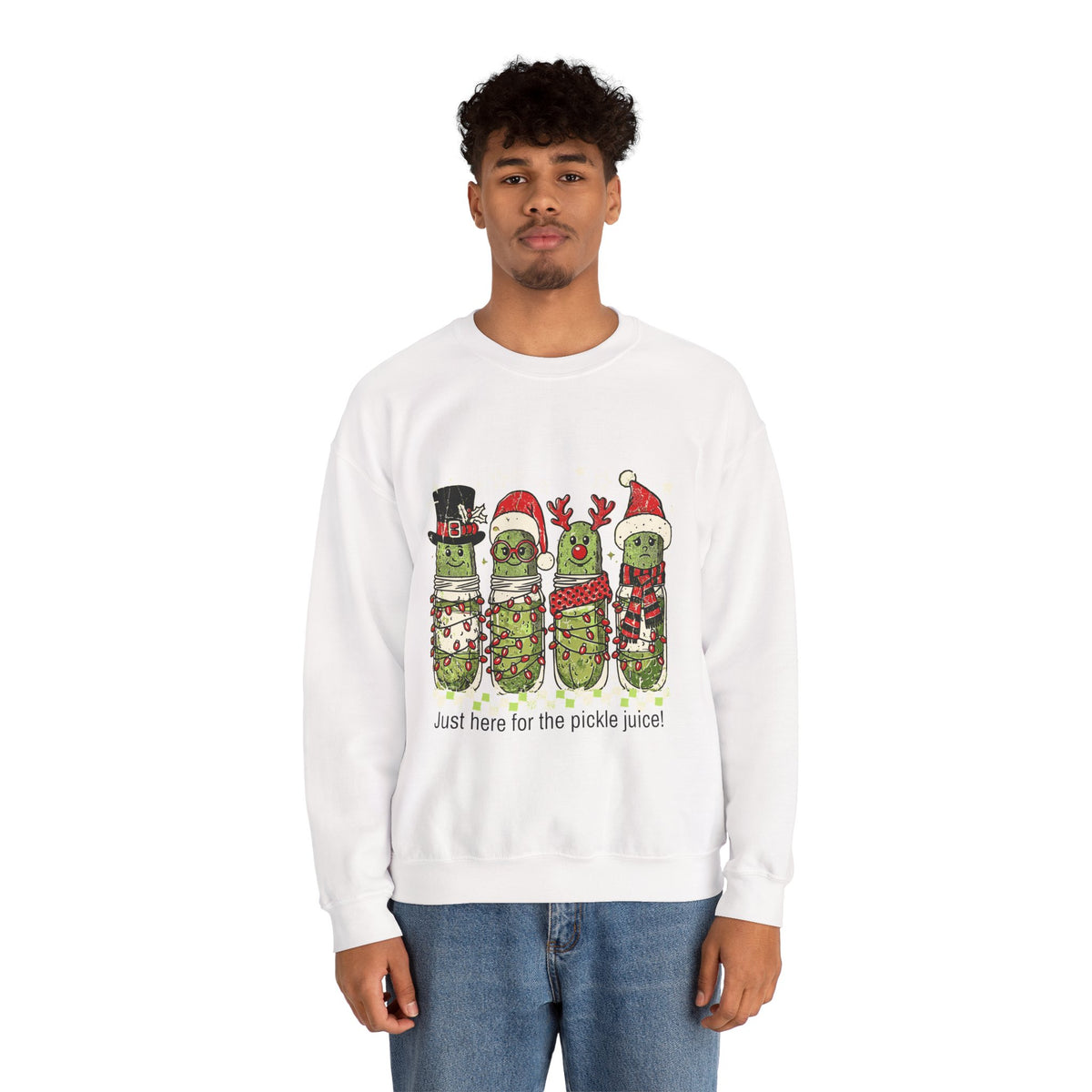 Just Here for the Pickle Juice Christmas Sweatshirt