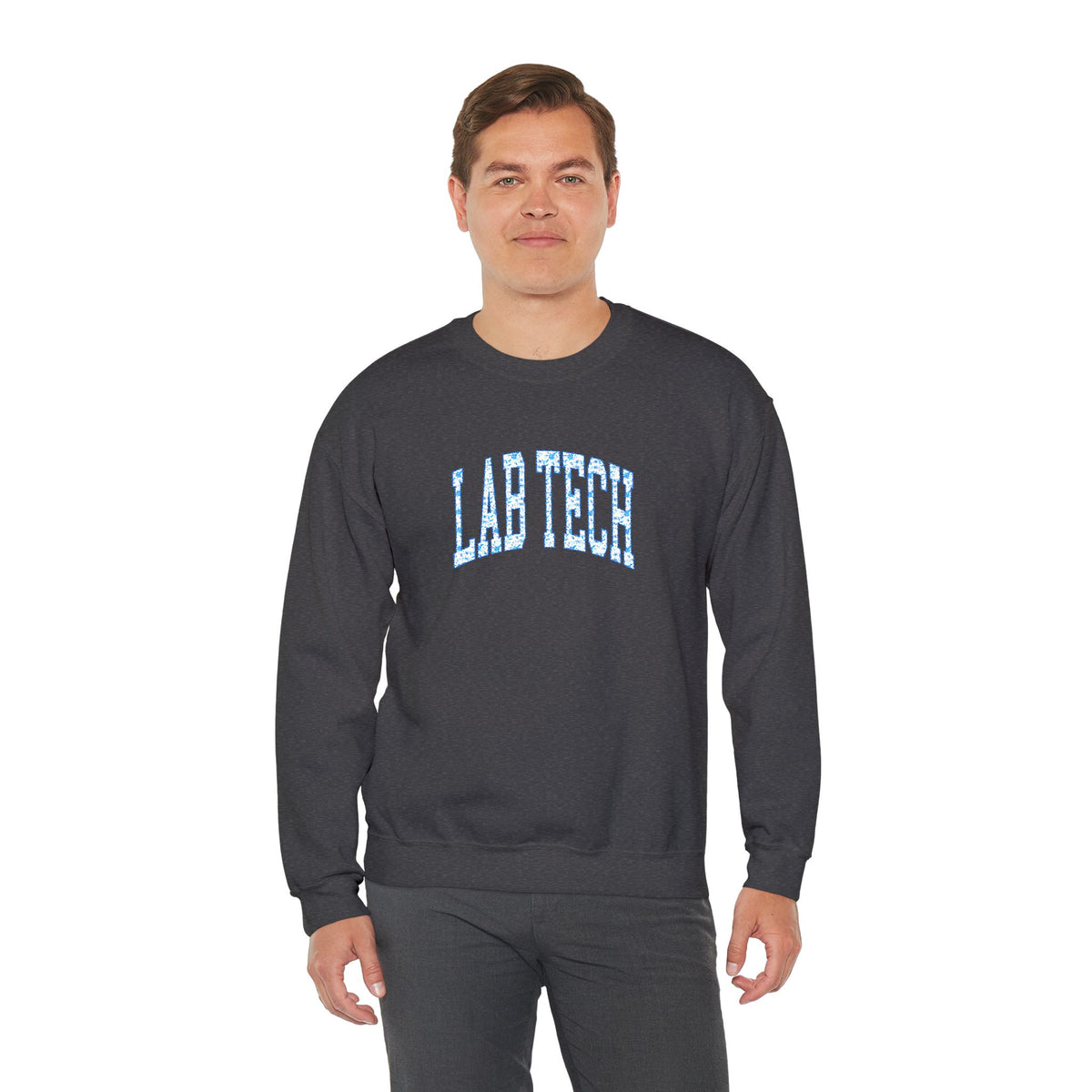 Blue Floral 'Lab Tech' Embroidered Sweatshirt