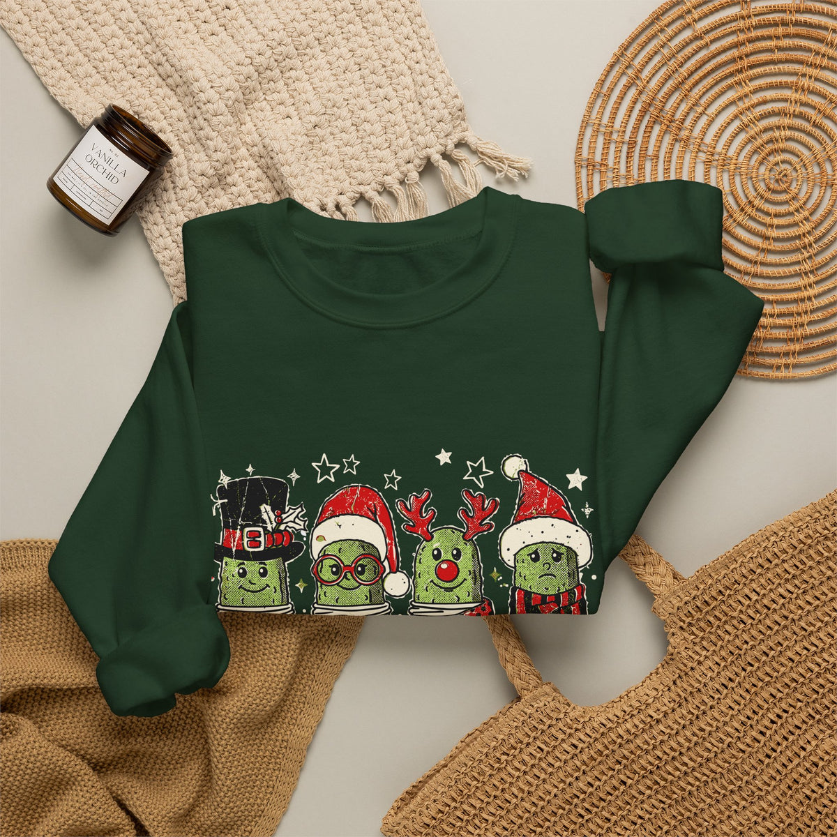 Just Here for the Pickle Juice Christmas Sweatshirt