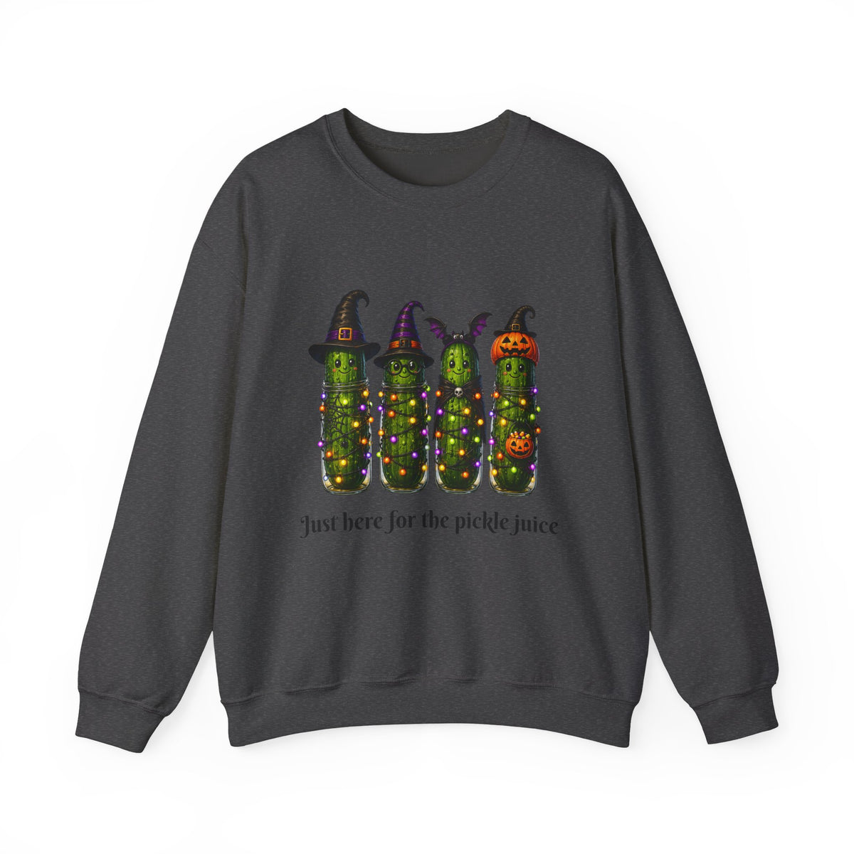 Halloween Pickle Sweatshirt — "Just Here for the Pickle Juice"