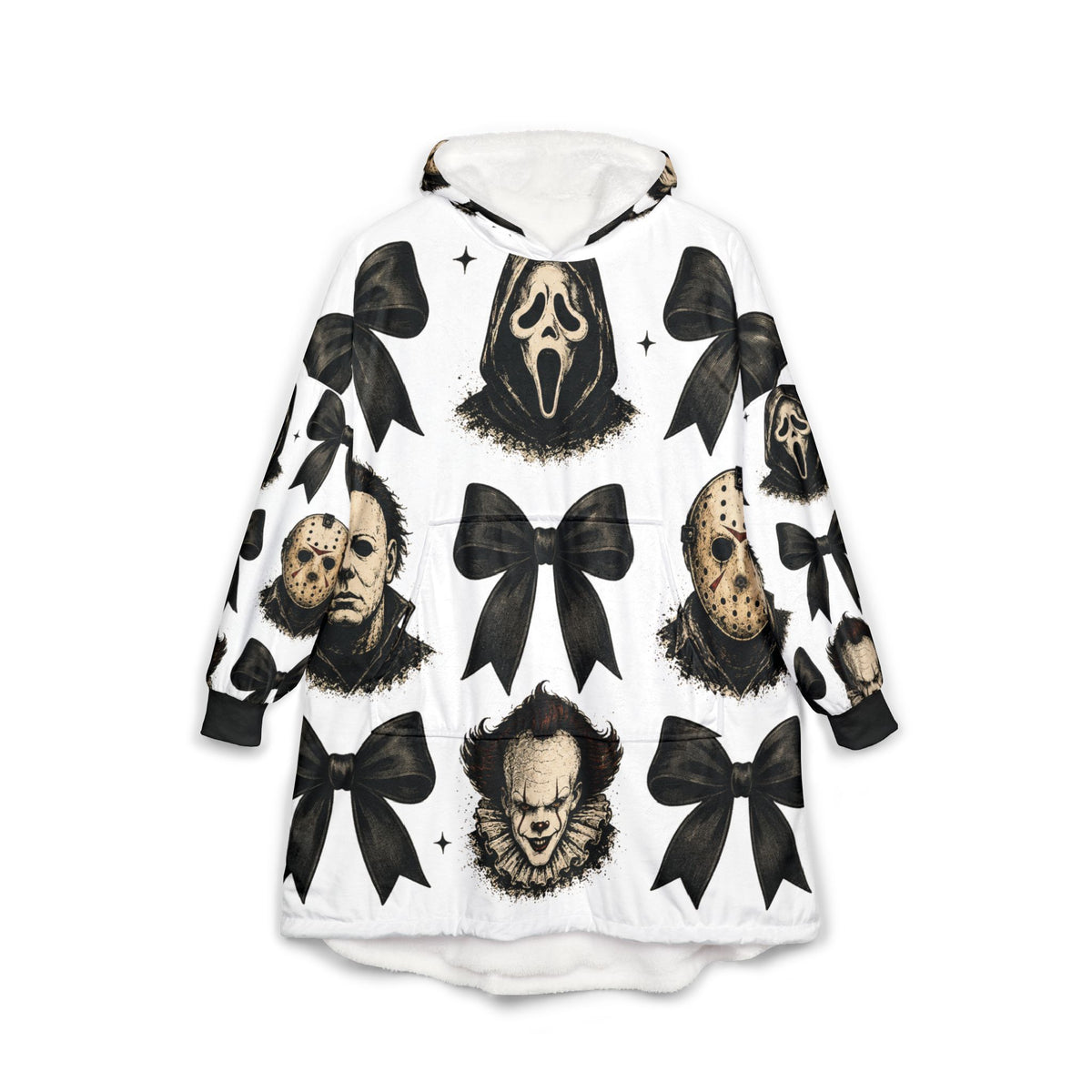 Horror Icon Pattern Hooded Blanket | Michael Myers, Jason, Ghostface, Pennywise
