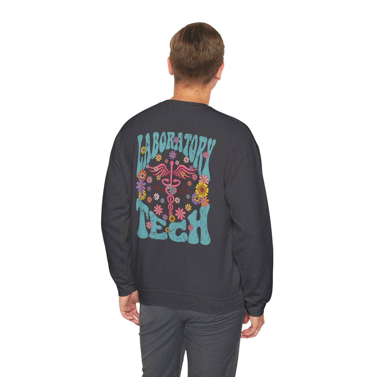 Laboratory Tech Floral Sweatshirt- Front & Back