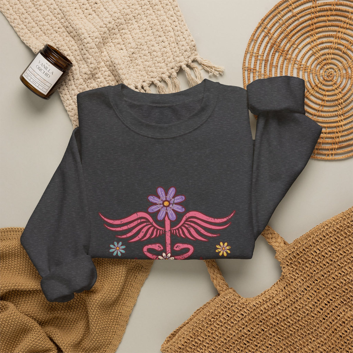 Laboratory Tech Floral Sweatshirt- Front & Back