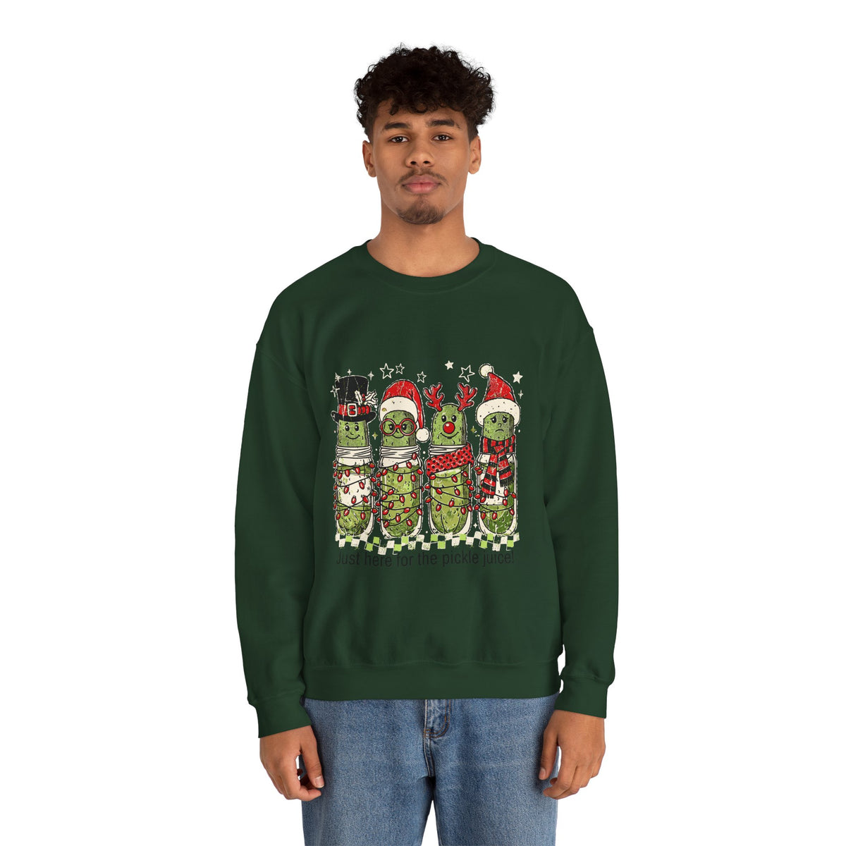 Just Here for the Pickle Juice Christmas Sweatshirt