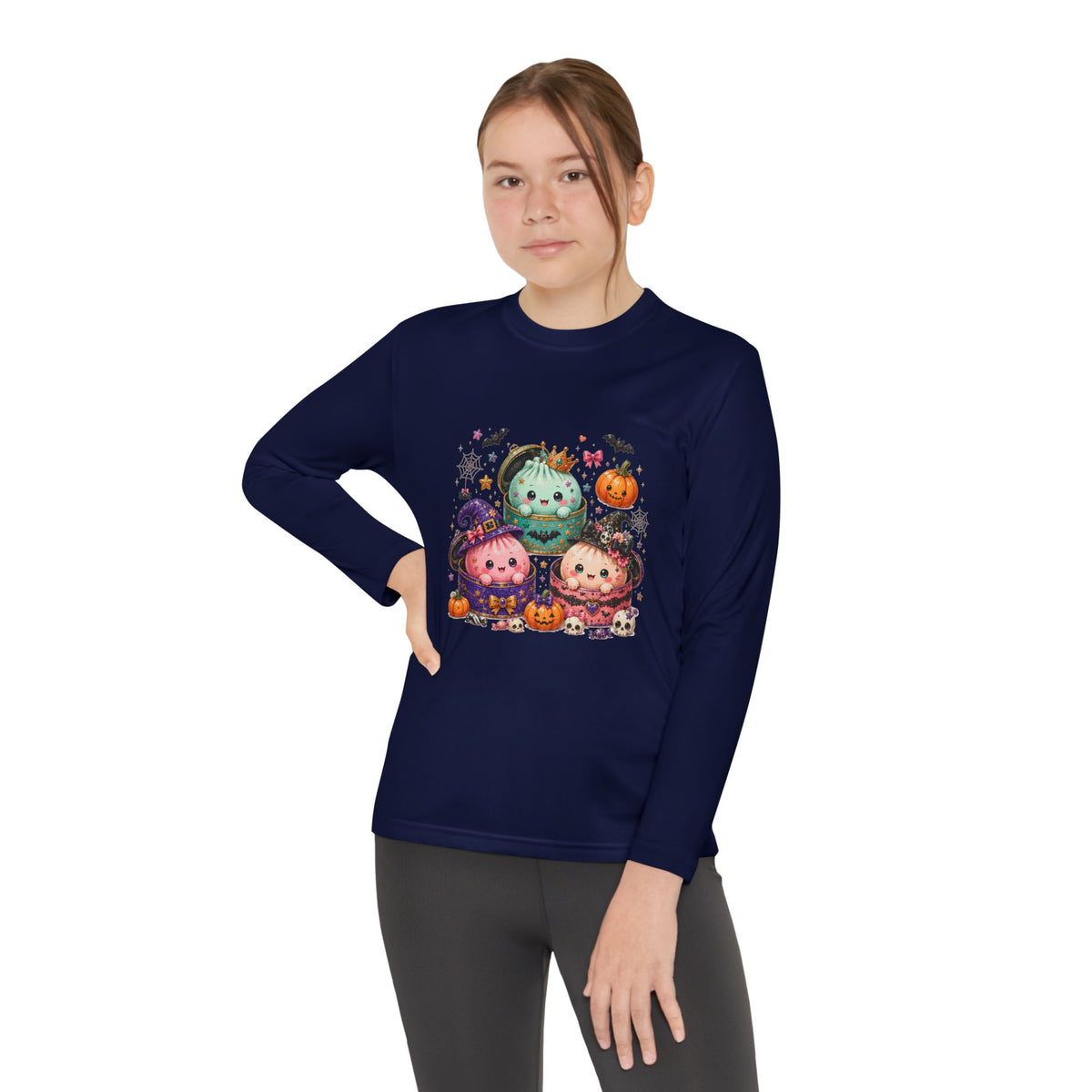 Kids Dumpling Halloween Long Sleeve Tee