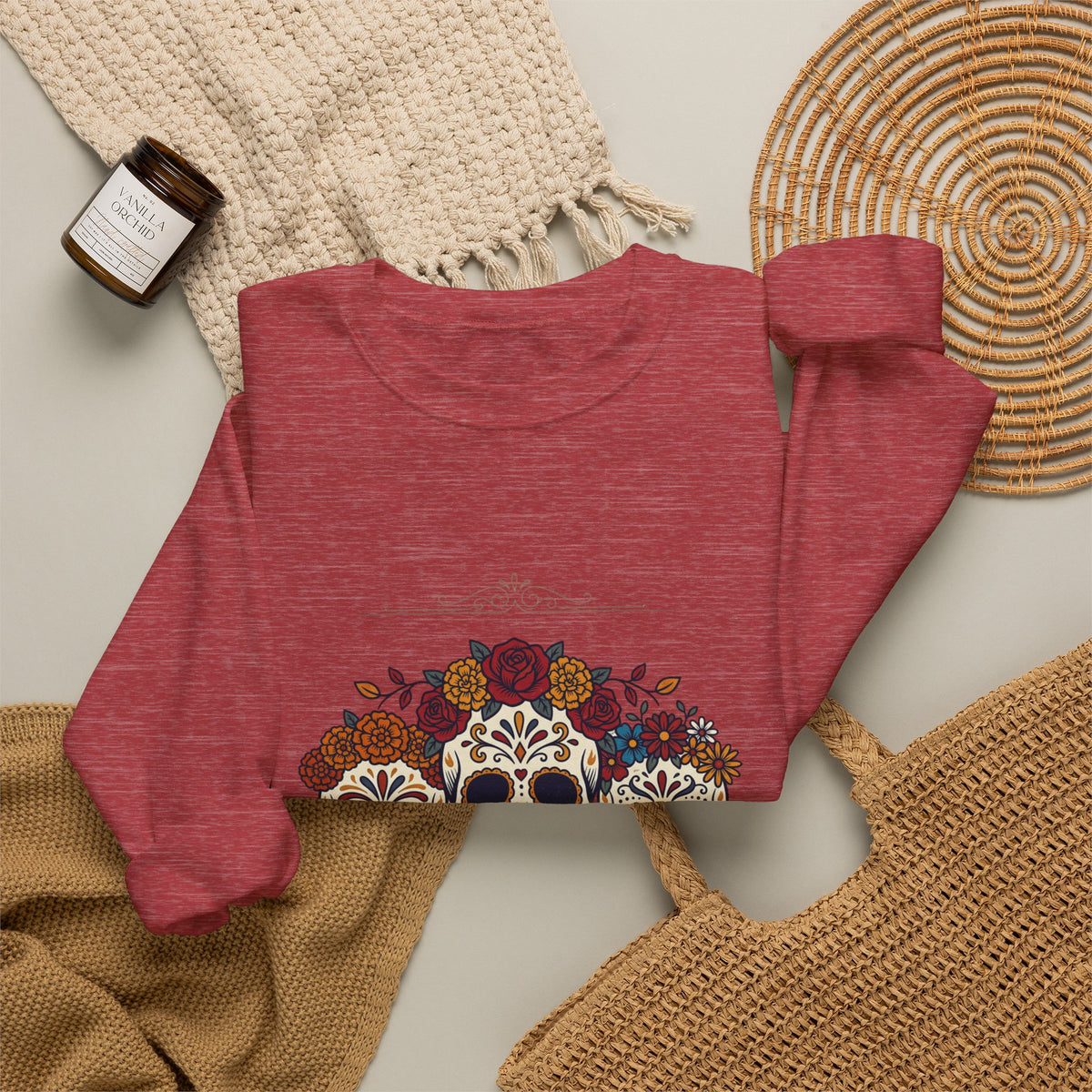 Familia Es Ofrenda Sugar Skulls Sweatshirt | Día de los Muertos crewneck