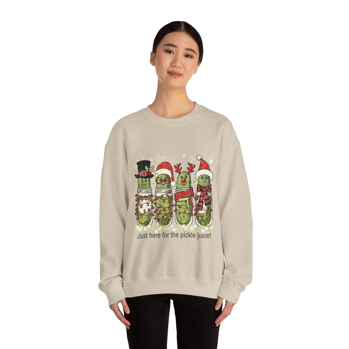 Just Here for the Pickle Juice Christmas Sweatshirt
