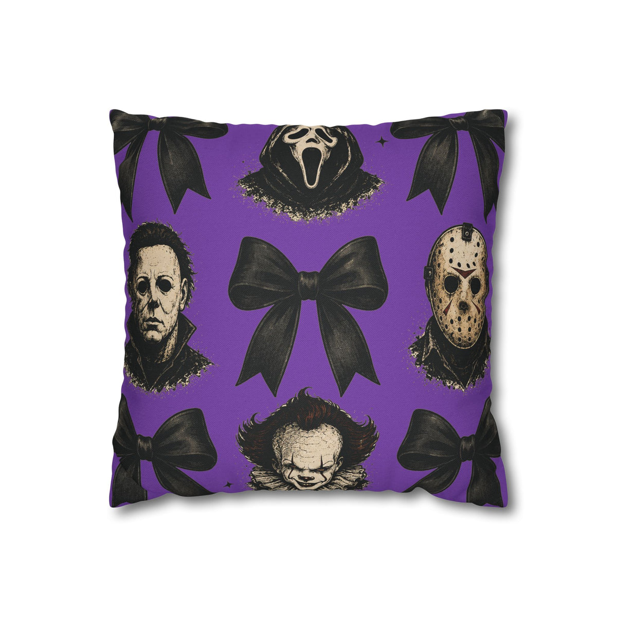 Horror Icons Pattern Pillowcase – Michael Myers, Jason, Pennywise & Scream