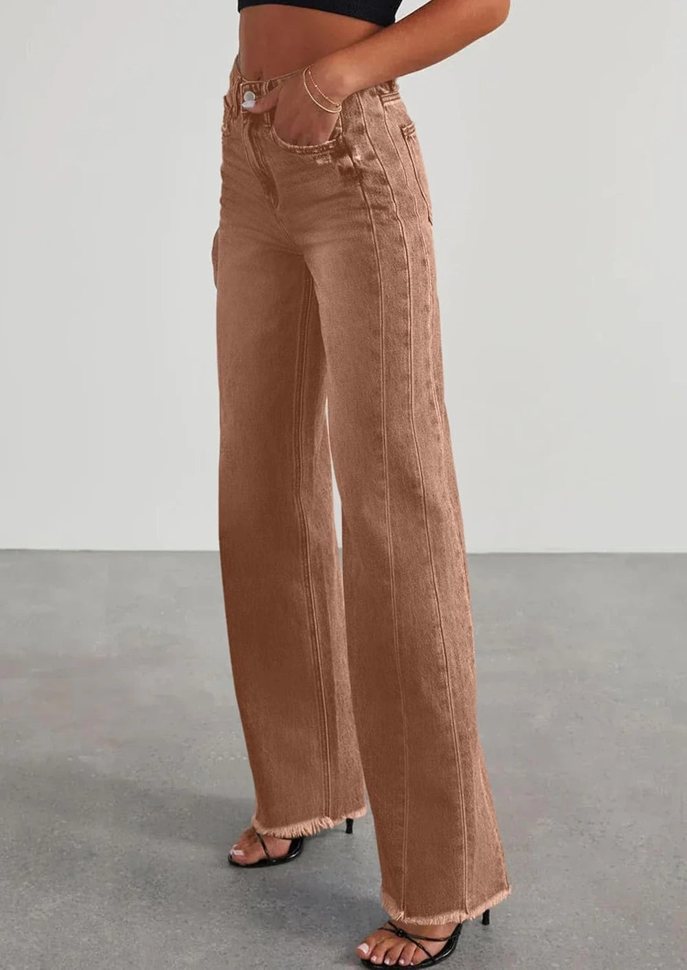 Wide Leg Denim Pants