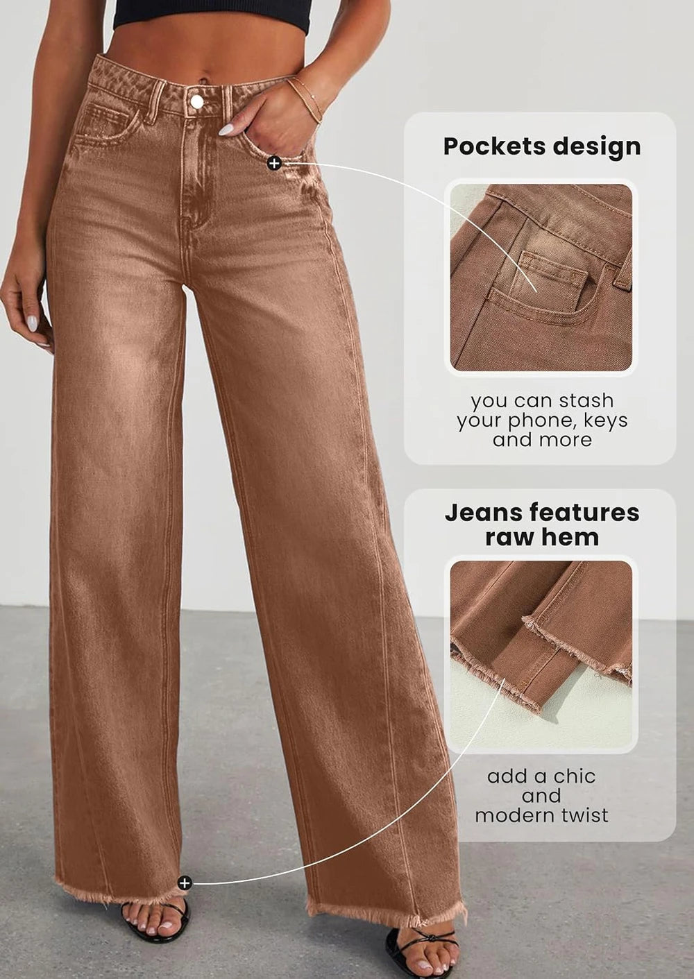 Wide Leg Denim Pants