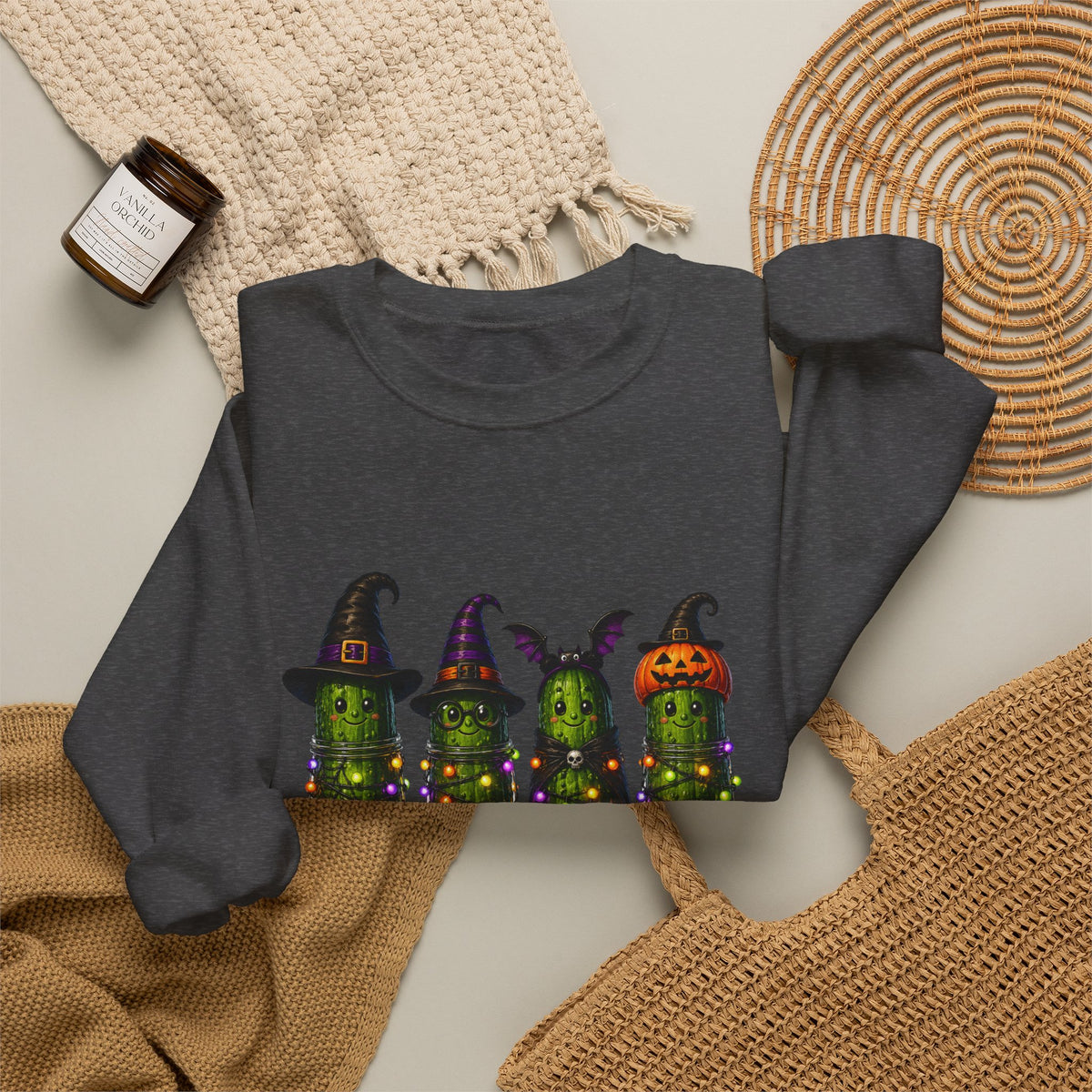 Halloween Pickle Sweatshirt — "Just Here for the Pickle Juice"