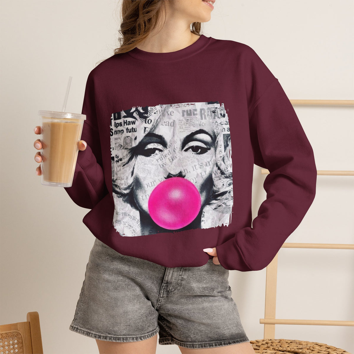 Marilyn Bubble Pop Art Crewneck