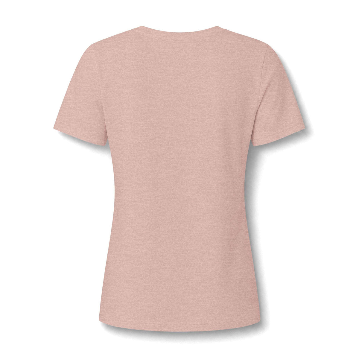 Back view of a soft pink womens short sleeve tee with a relaxed silhouette and lightweight fabric for comfortable everyday wear