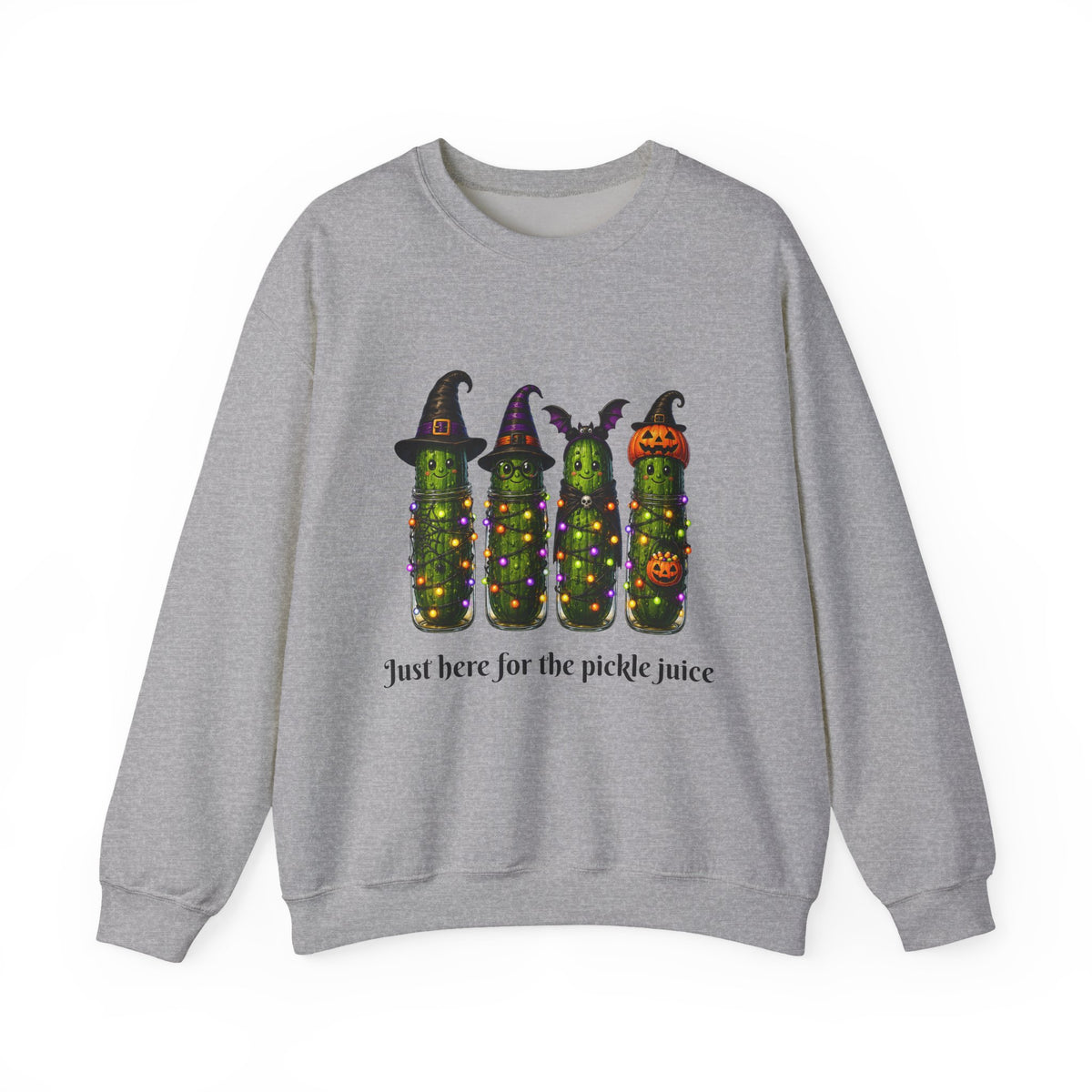 Halloween Pickle Sweatshirt — "Just Here for the Pickle Juice"