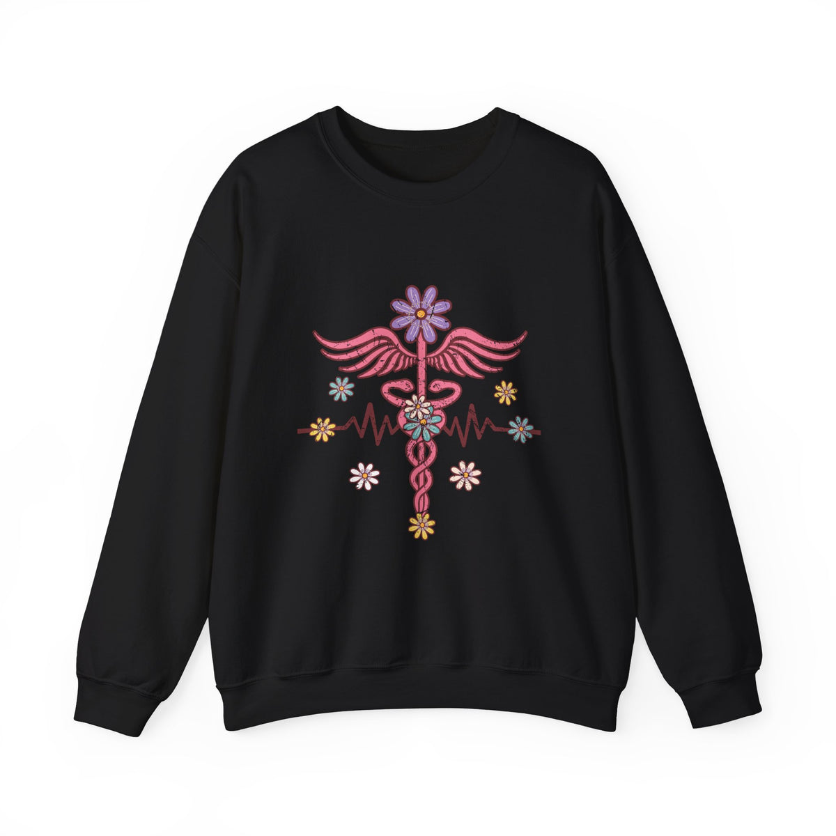 Laboratory Tech Floral Sweatshirt- Front & Back