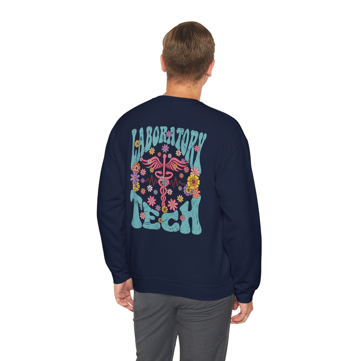 Laboratory Tech Floral Sweatshirt- Front & Back