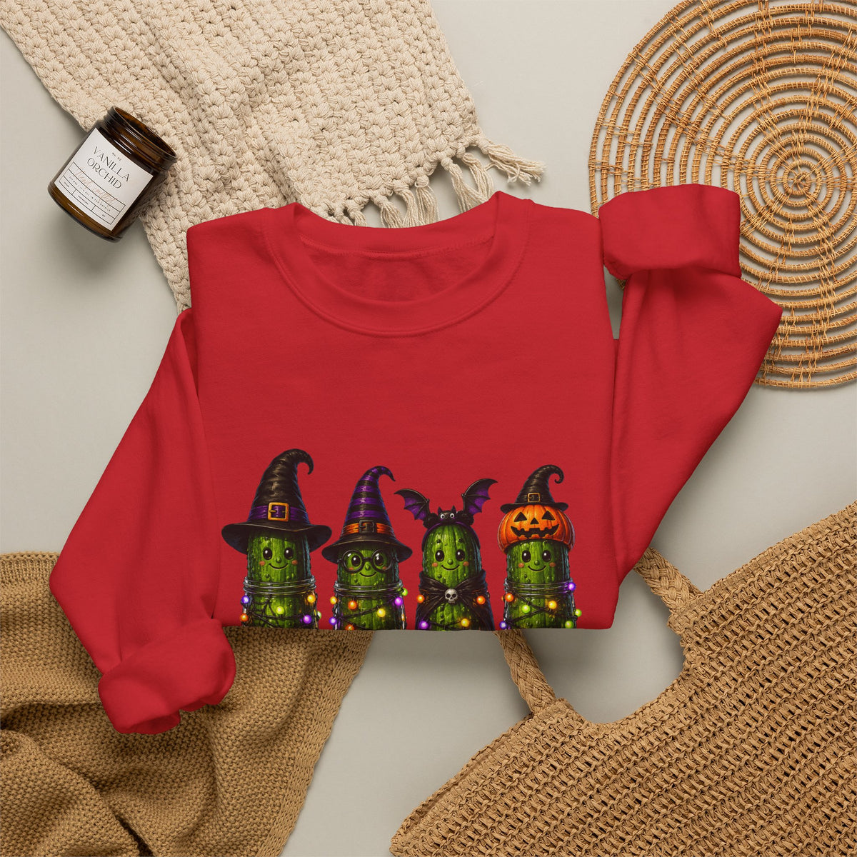 Halloween Pickle Sweatshirt — "Just Here for the Pickle Juice"