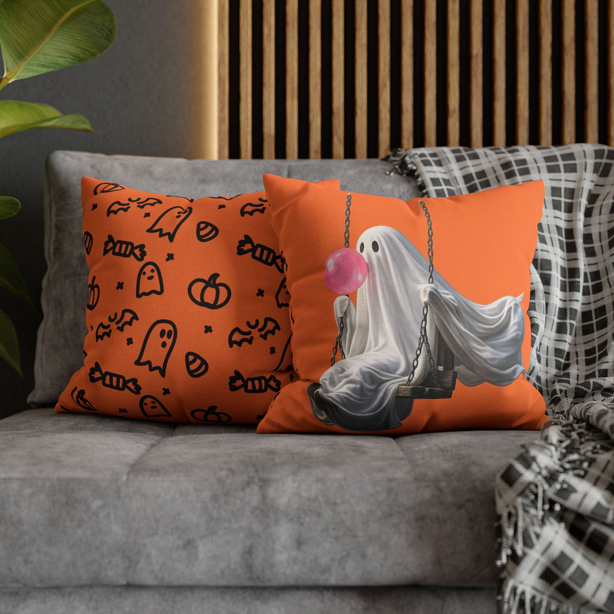Ghost on a Swing Halloween Pillowcase